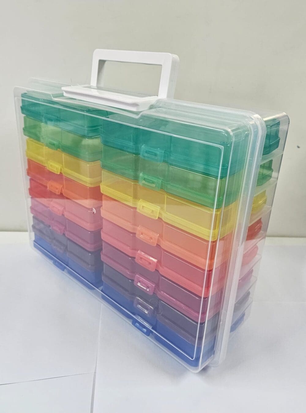 Storage Container Colour.3 Arts & Crafts : 17 Piece Storage Container with 16 Inner Cases Plastic Storage Boxes with handle