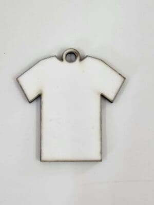 Laser Sublimation Blanks : Super Glossy 3mm Single or Double Sided Sublimation MDF Tshirt Keychain + 30mm Silver Split Keyring