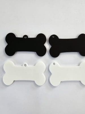 without paw Acrylic Shapes : 3mm BLACK or WHITE Bone Acrylic Keychain Plain