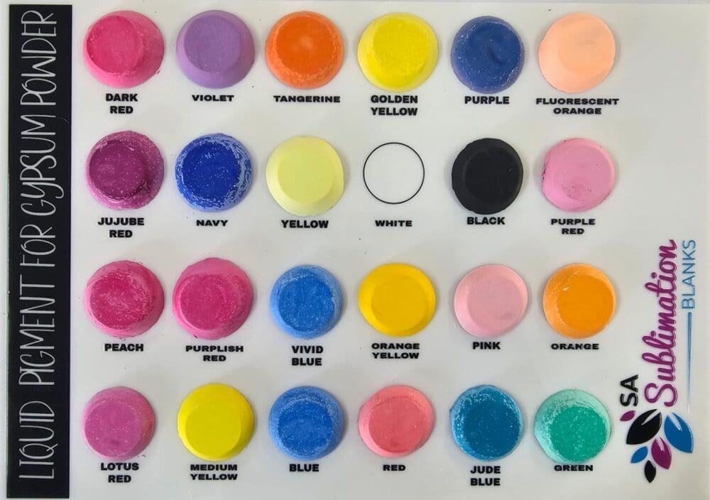 Gypsum Art : Water-based Pigment Power for Gypsum & Cement (24 Colours)