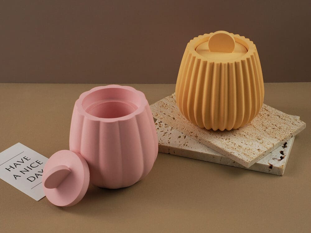 Silicone Moulds : (7) Container/Jar Silicone Moulds with lid for Candle, Jesmonite/Gypsum Power & Resin Art