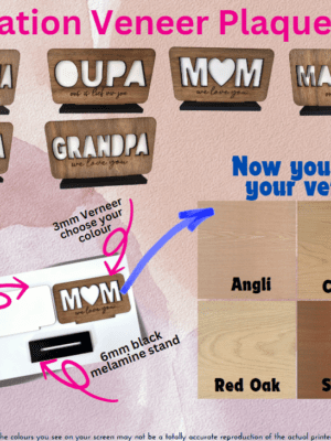 Laser  Sublimation Blanks : DAD or PAPPA Sublimation & Veneer Plaque with Stand