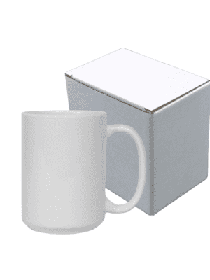 Sublimation Blanks : 15oz Jumbo White A Grade Mugs with individual white box (Individual or box of 36)