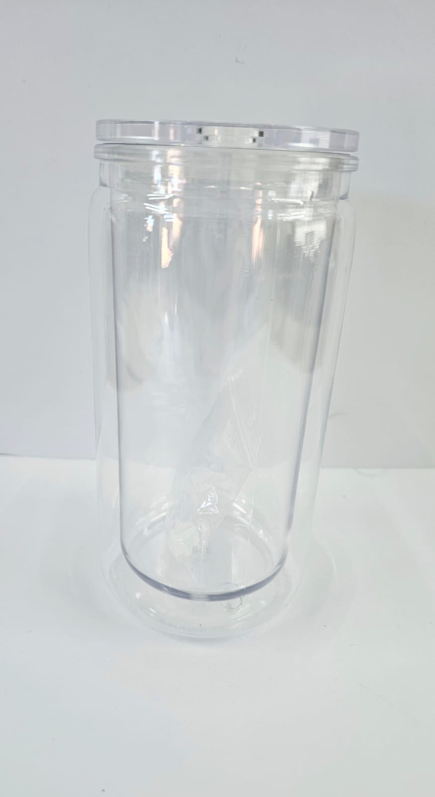 Libbey : 16oz Clear DIY Double Walled Snow Globe Acrylic Libbey with pre-drilled hole + plug