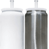 Sublimation Blanks : 16oz Steel White & Silver Libbey Cola Tumblers