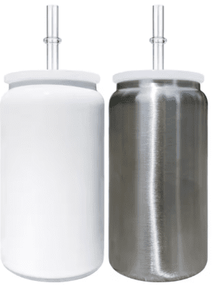 16ozSubWhtieSilverLibbey Sublimation Blanks : 16oz Steel White & Silver Libbey Cola Tumblers