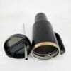 40oz_Black4 Laser Engraving : 40oz Black & Cream Laser Engraving Tumbler with Rose Gold Base (Stanley Dupe)