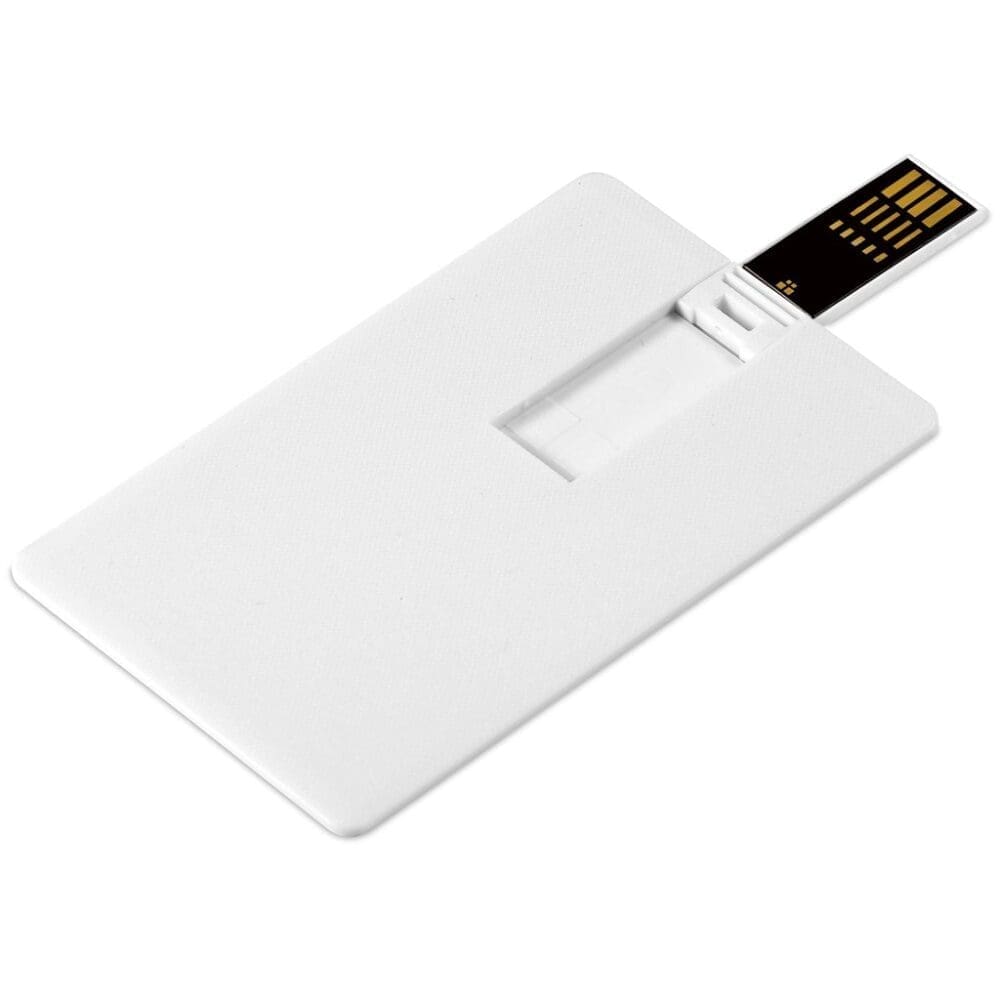 Technology : White Credit Card USB Drive, 8gigs (Blank or UV Print)