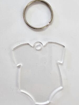 Baby Laser Acrylic Shapes : CLEAR Babygrow/Romper/Onesie Acrylic, Disc + Keyring (1.5, 2, 3 & 5mm)