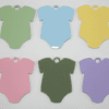 Laser Acrylic Shapes : Pastel Acrylic Range : Babygrow/Romper Keychain, Disc + Keyring (7 Colours)