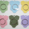 Laser Acrylic Shapes : Pastel Acrylic Range : Babygrow/Romper Keychain, Disc + Keyring (7 Colours)