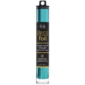 Arts & Crafts : Deco Foil Transfer Sheets, Aqua, 6x12 inch (15.24 by 30.48cm) x5 sheets