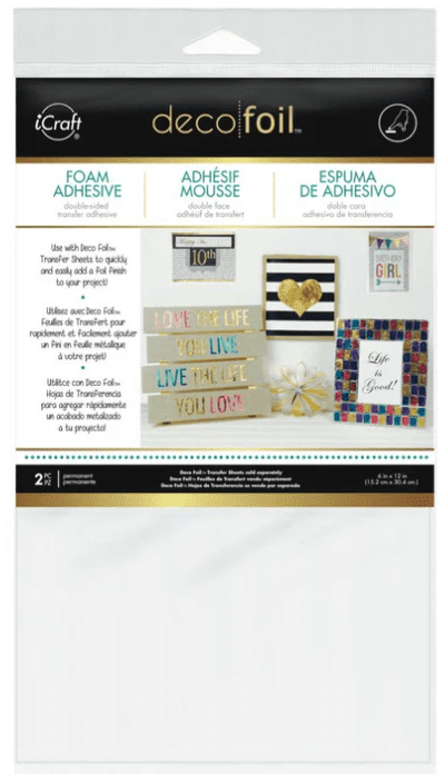 Arts & Crafts : Deco Foil White Foam Adhesive 6"x12" (15.24 by 30.48cm) x2 Sheets