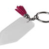 Sublimation Blanks : 4mm Pencil Subli-Acrylic Keychain + Pink Tassel