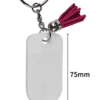Sublimation Blanks : 4mm Pencil Subli-Acrylic Keychain + Pink Tassel