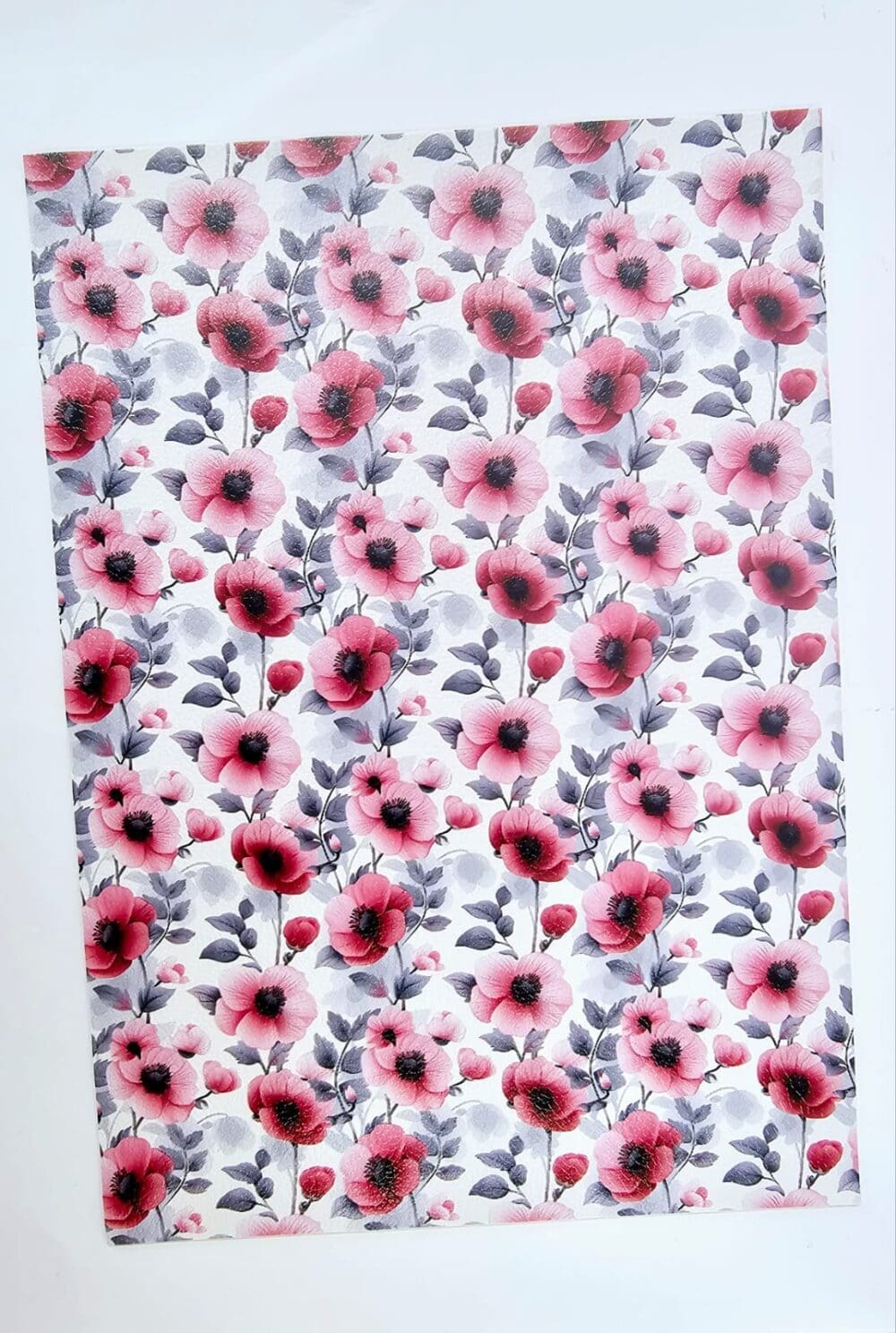 Faux Leather : 1 Piece Pink Watercolour Floral (WCF1)-01