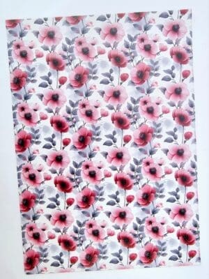 Faux Leather : 1 Piece Pink Watercolour Floral (WCF1)-01