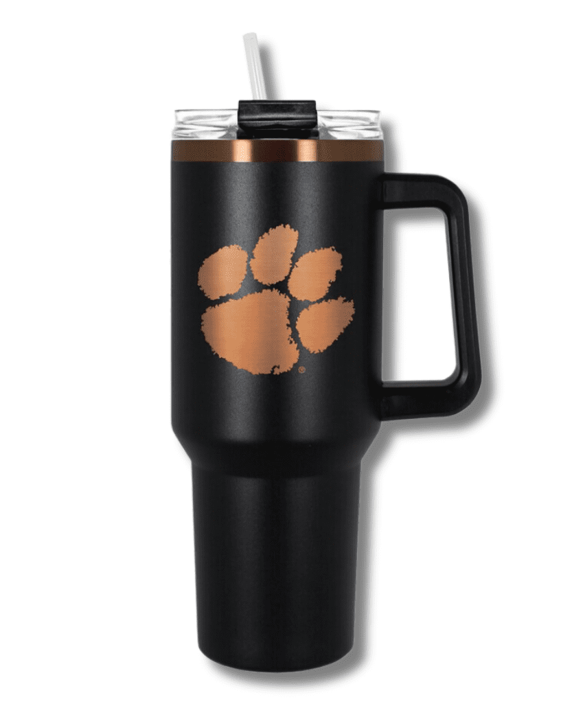 RosegoldEngravedBlack Laser Engraving : 40oz Black & Cream Laser Engraving Tumbler with Rose Gold Base (Stanley Dupe)