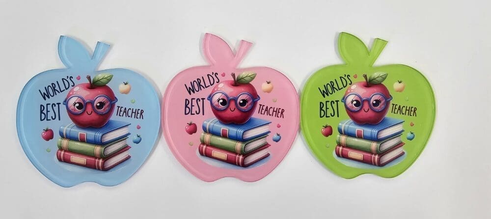 Laser Sublimation Blanks : Subli-Acrylic Teacher Apple Coasters (3mm or 4mm)