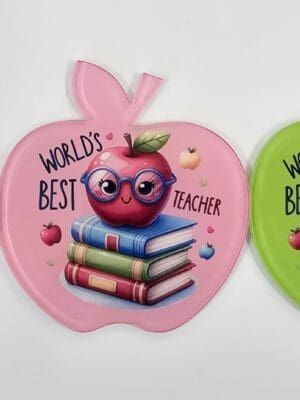 SublAcrylicTeacherCoasterAll Laser Sublimation Blanks : Subli-Acrylic Teacher Apple Coasters (3mm or 4mm)