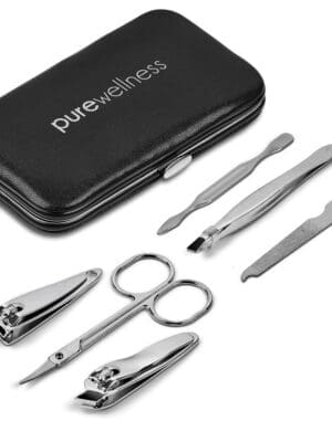 Manicure Set  : 6 Piece Black Blank Manicure & Pedicure Set (CODE: PC-AM-143-B)