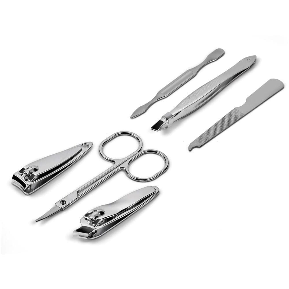 Manicure Set  : 6 Piece Black Blank Manicure & Pedicure Set (CODE: PC-AM-143-B)