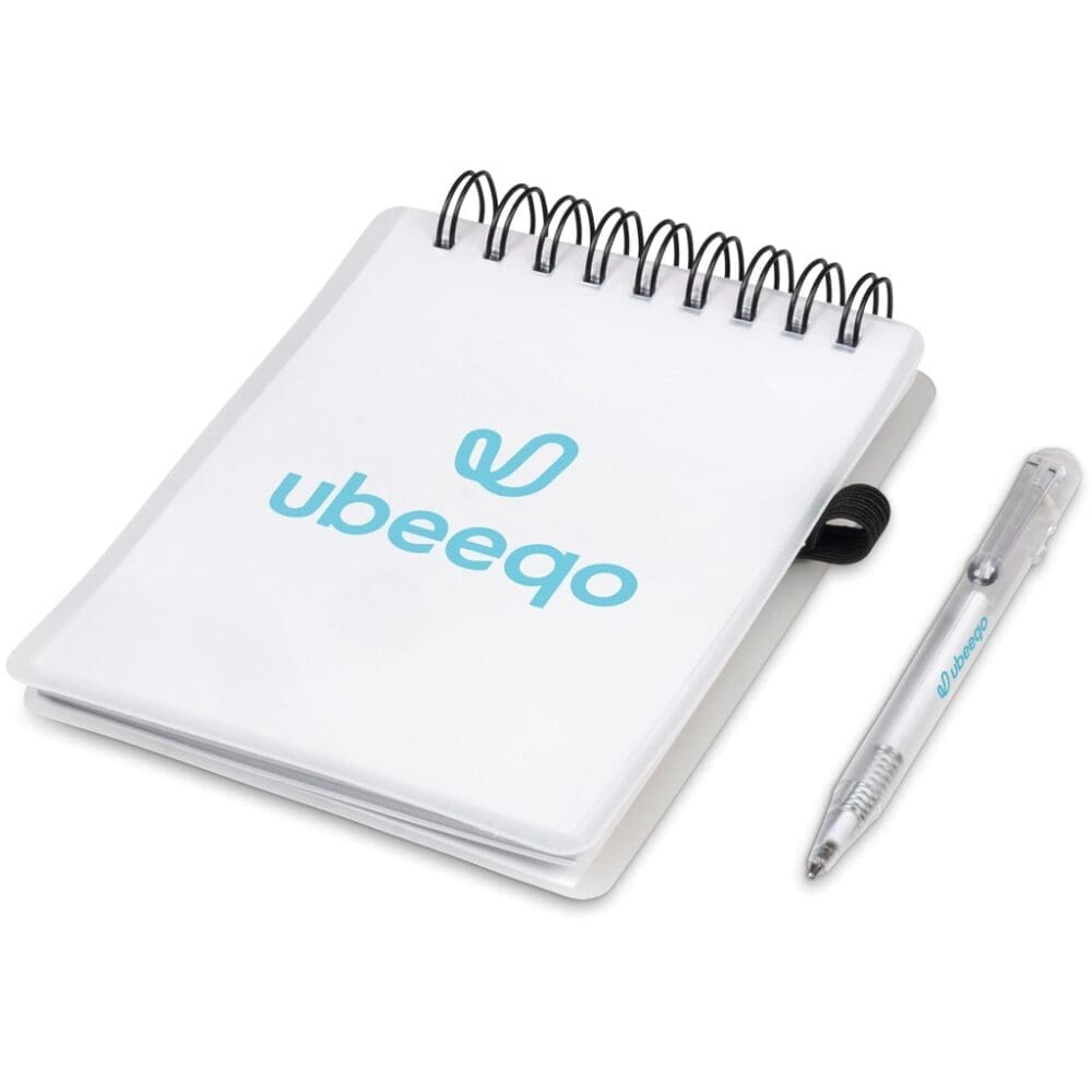 Stationery : Transparent Blank Spiral Flip Notebook & Pen (GIFT-894-T)