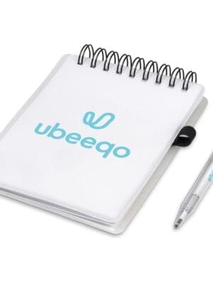 Stationery : Transparent Blank Spiral Flip Notebook & Pen (GIFT-894-T)