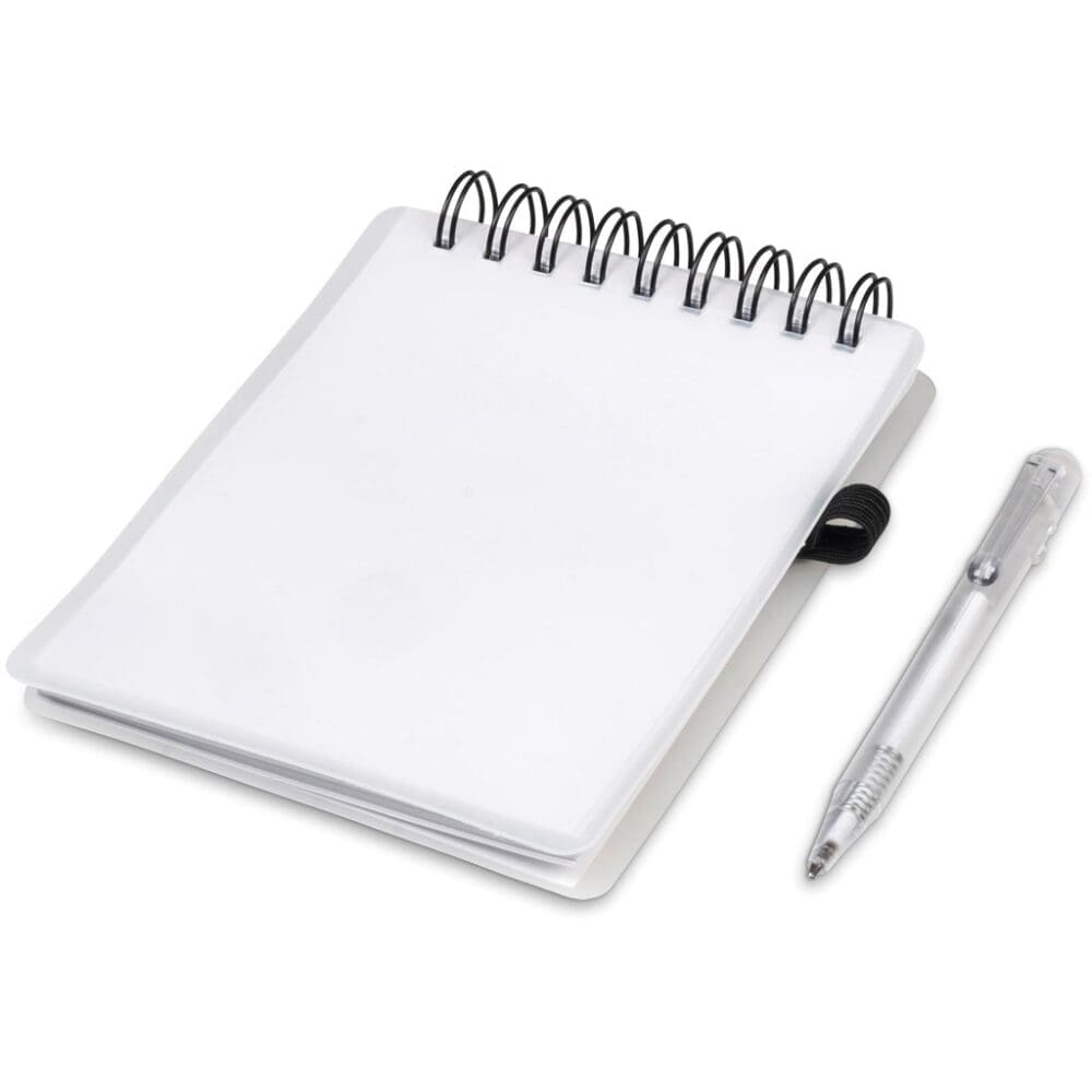 Stationery : Transparent Blank Spiral Flip Notebook & Pen (GIFT-894-T)