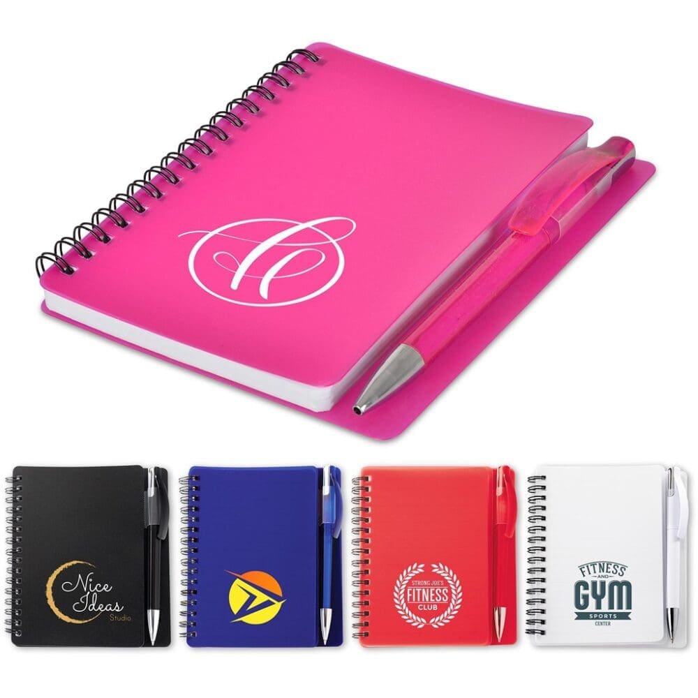 Stationery ; A6 Blank Coloured Spiral Notebook & Pen (CODE: IDEA-1920)