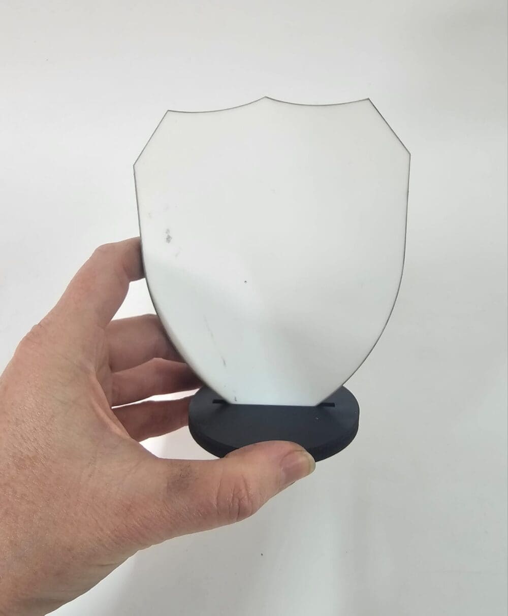 Laser Sublimation Blanks : 3mm Super Glossy Sublimation MDF Shield Style Award/Trophy (Small, Medium & Large)