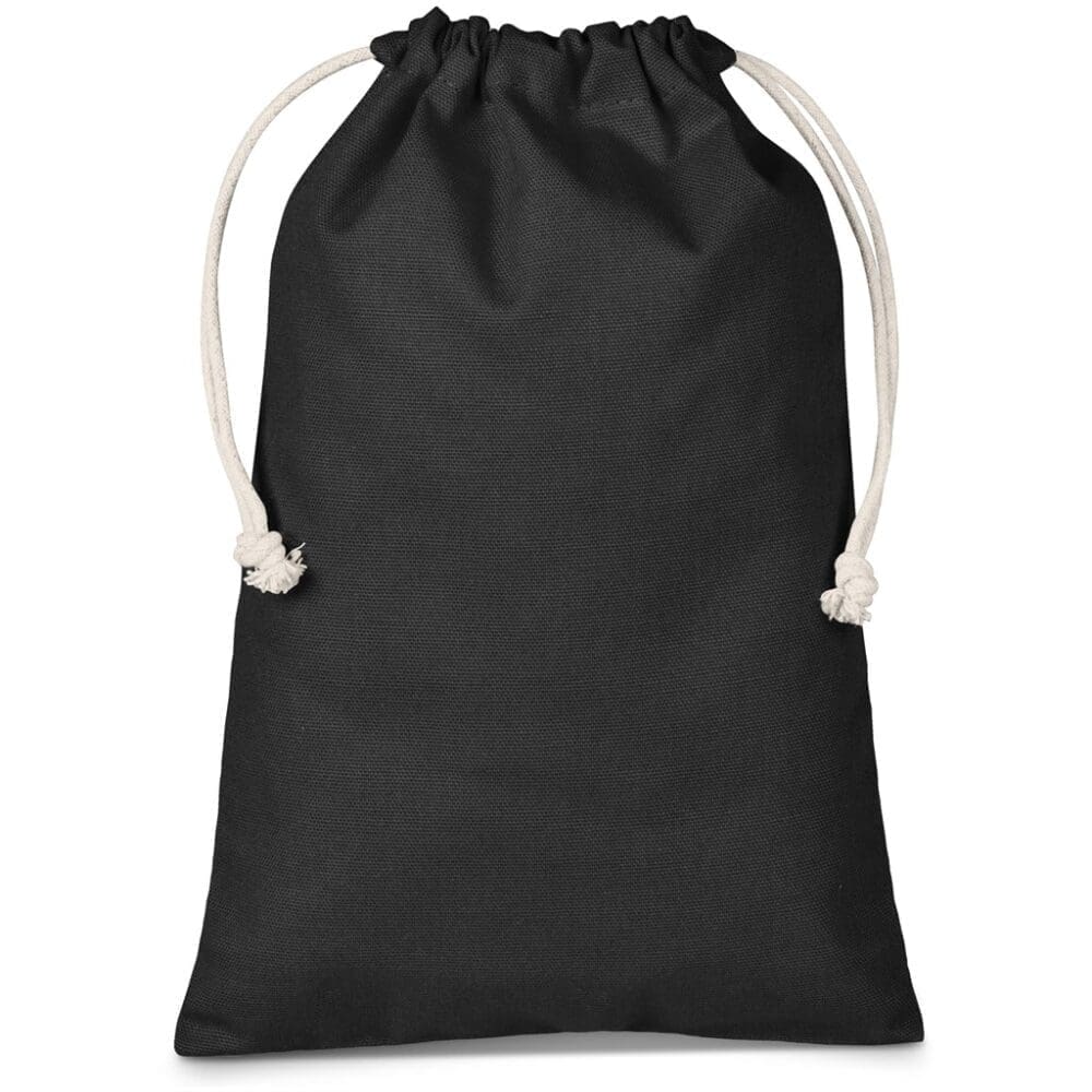 Sublimation Blanks : Midi Black Cotton drawstring pouches