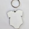 Laser Sublimation Blanks : Super Glossy 3mm Single or Double Sided Sublimation MDF Babygrow/Romper Onesie Keychain + 30mm Silver Split Keyring