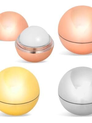 Lip Balm : Round Glamoursphere Lip Balms (Rosegold, Silver & Gold) [HWB-9900]