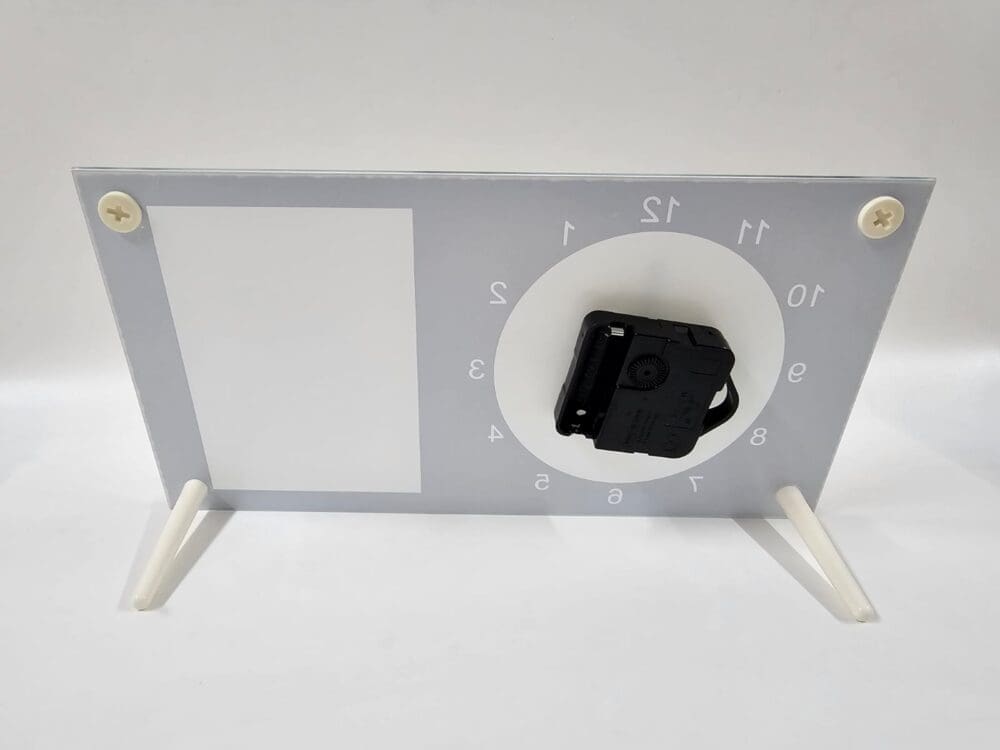 Sublimation Blanks : Rectangular Mirror Glass Clocks For Sublimation (Includes a Photo Frame)