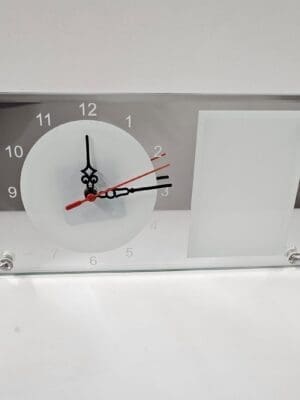 Glass Photo Frame Clock Front Sublimation Blanks : Rectangular Mirror Glass Clocks For Sublimation (Includes a Photo Frame)