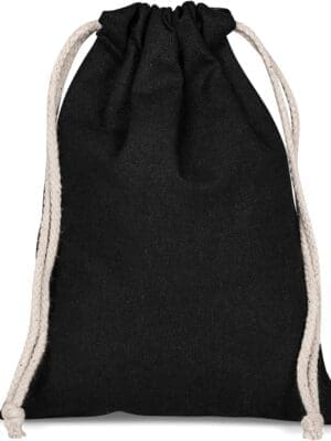Mini Black Cotton drawstring pouches Stuffed Sublimation Blanks : Mini Black Cotton drawstring pouches