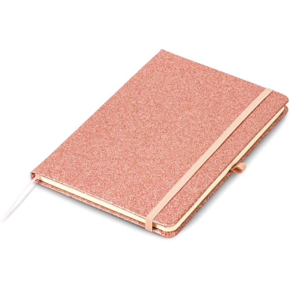 Stationery : A5 Blank Rose Gold Glitter Notebooks (CODE: NB-10004)