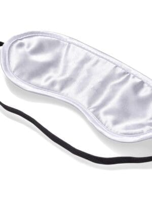Sublimation Blanks : Eye Mask, Silver White satin with flexible black elastic band (CODE: GIFT-17560)