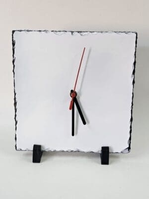 Sublimation Blanks : Glossy Slate Stone Clocks For Sublimation (20 by 20cm) (TTX)
