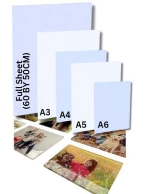 Subli Acylic Sheets2B Laser Sublimation Blanks : 3mm or 4mm Subli-Acrylic Boards (A6, A5, A4, A3, Full Sheet)