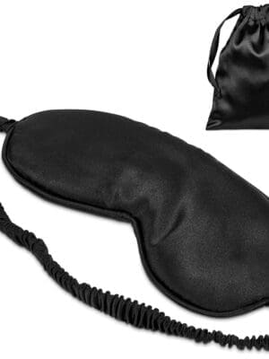 Novelty : Eye Mask, Black Satin Eye Mask with black satin bag (CODE: GF-EE-1115-B)