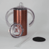12ozSippyRG Sublimation Blanks : Seamless ROSE GOLD 12oz Straight Sippy Tumblers with Dual Lid