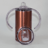 12ozSippyRG2 Sublimation Blanks : Seamless ROSE GOLD 12oz Straight Sippy Tumblers with Dual Lid