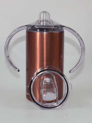 Sublimation Blanks : Seamless ROSE GOLD 12oz Straight Sippy Tumblers with Dual Lid