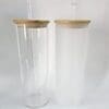 25OZ Group Glass Tumblers Sublimation Blanks : 25oz Glass Libbey Tumblers with Bamboo Lids (Clear or Frosted)