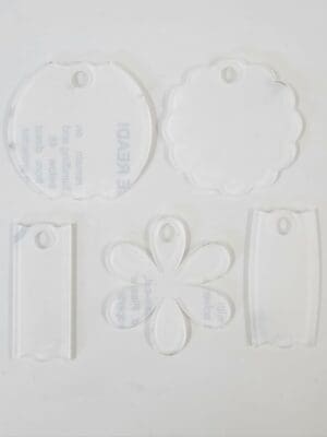 Laser Acrylic Shapes : 3mm CLEAR 40oz Stanley Acrylic Name Plate (Blank or UV Direct Print)  (5 Styles)