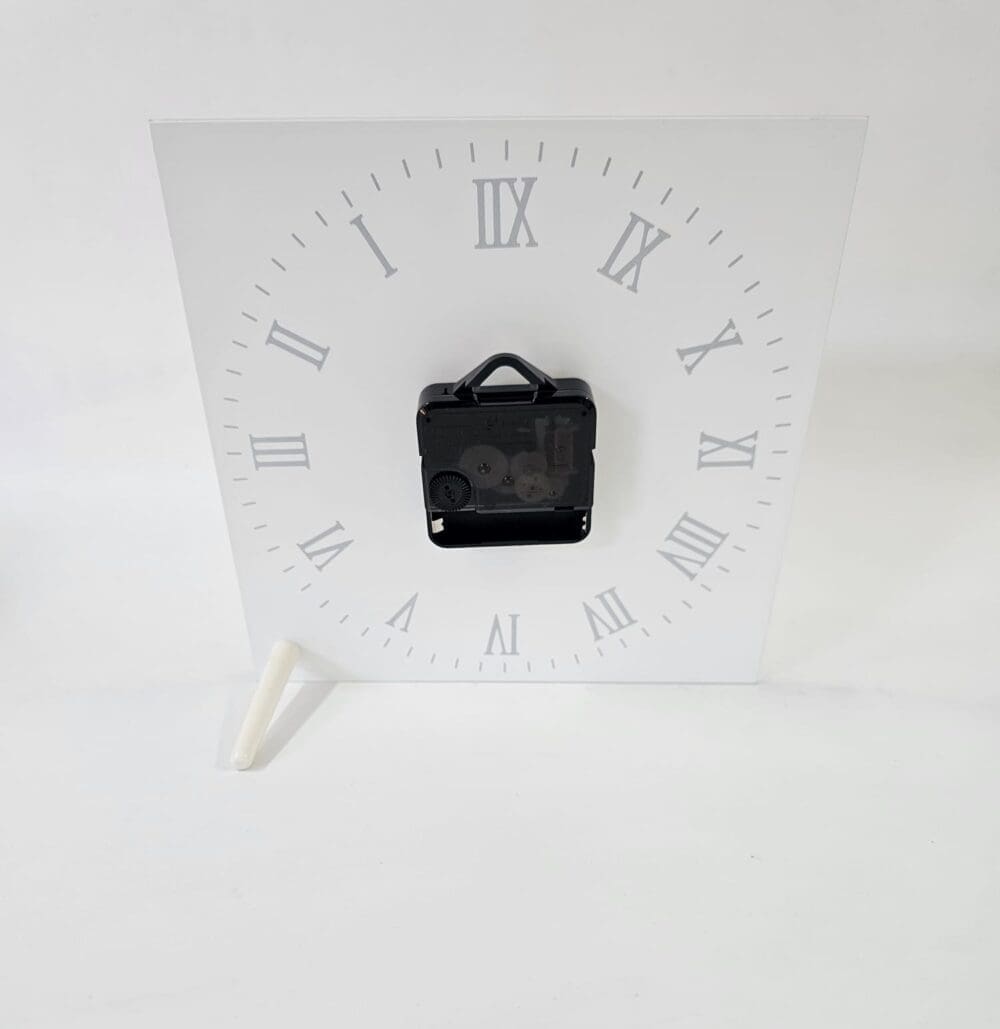 Sublimation Blanks : Glass, Mirror Square Clock (With Roman Numerals)