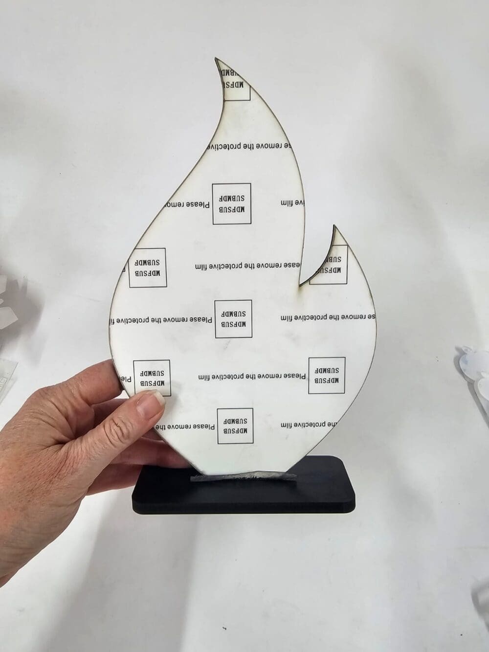Laser Sublimation Blanks : 3mm Super Glossy Single or Double Sided Sublimation MDF Plaque/Award 2 FLAMES