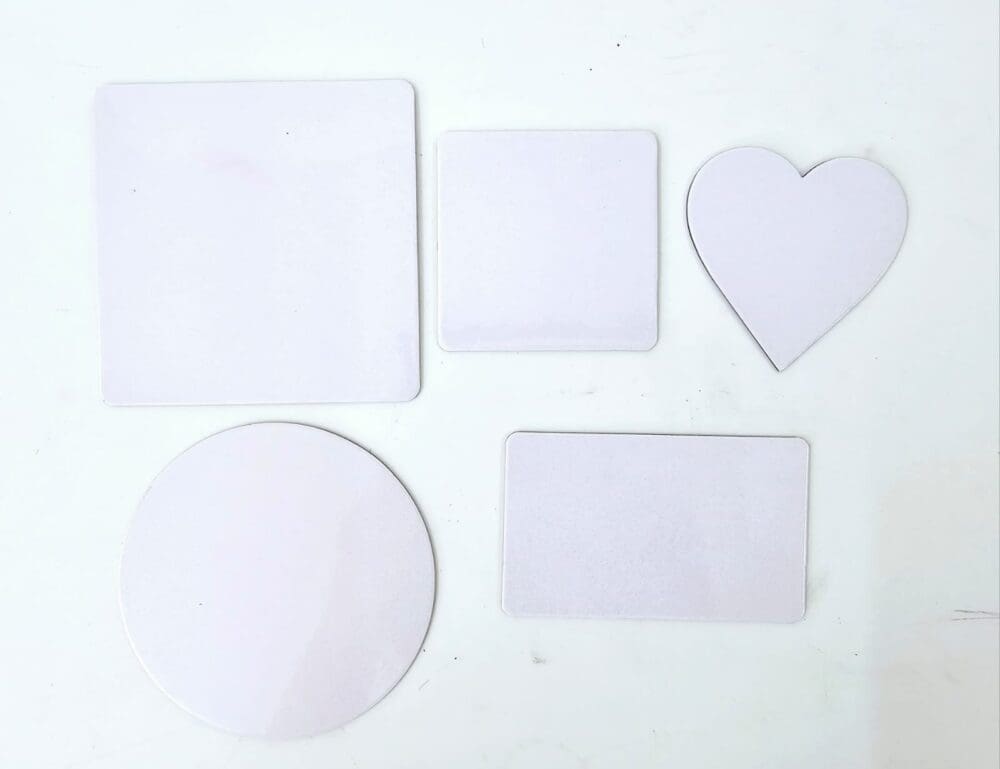 Sublimation Blanks : Fridge Magnets (Heart, Square, Rectangle, Circle) (TTX)